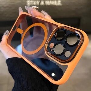 New Luxurious Tinted Orange / Black Case For iPhone 15 Pro Max